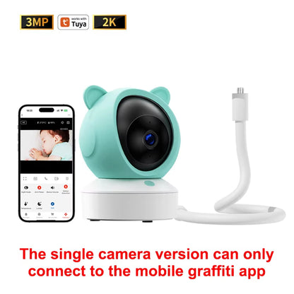 5 "Tuya Baby Monitor 2K High Definition Wifi Remote Mobile APP Control Up, Down, Left and Right Rotation Gimbal Camera