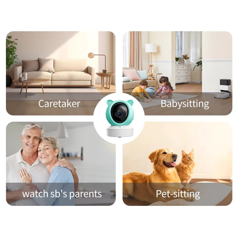 5 "Tuya Baby Monitor 2K High Definition Wifi Remote Mobile APP Control Up, Down, Left and Right Rotation Gimbal Camera