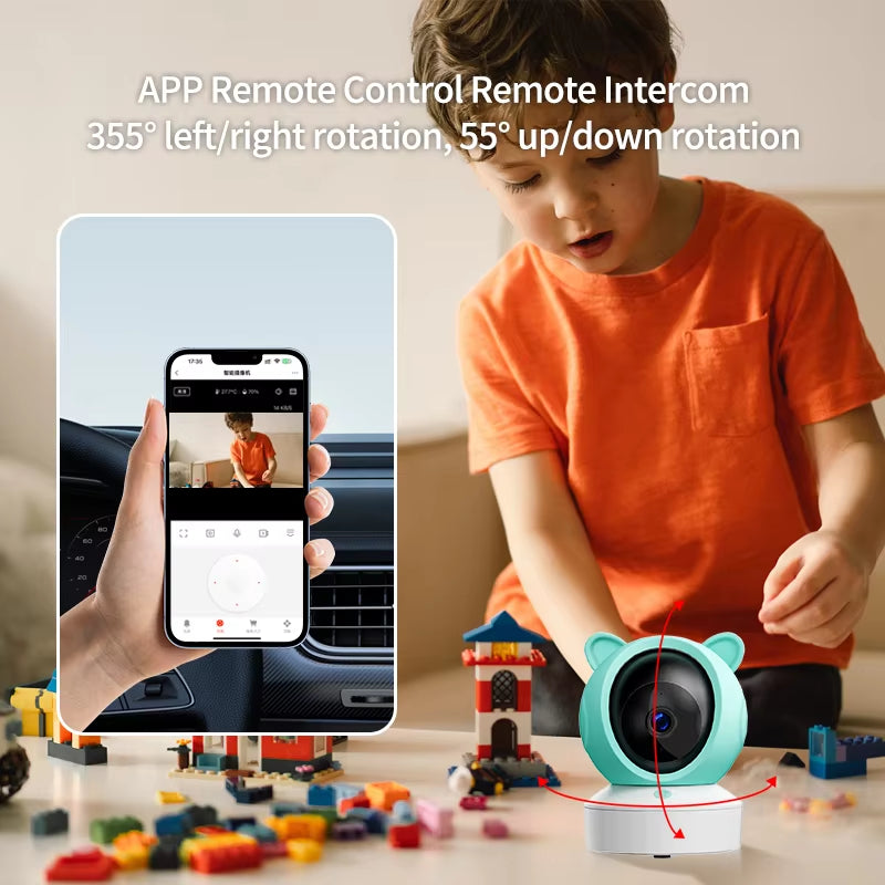 5 "Tuya Baby Monitor 2K High Definition Wifi Remote Mobile APP Control Up, Down, Left and Right Rotation Gimbal Camera