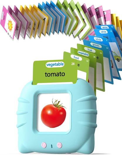 Talking Flash Cards for Toddlers 1-4 Years Old, Language Learning & Montessori Learning Tool with 224 Words, Pocket Speech Therapy Device, Children'S Sensory Educational Toy