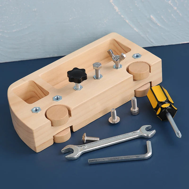 Montessori Busy Toys Busy Bus Children Learn to Twist Screws Nuts Workbench Tools Daily Life Teaching Aids Early Education Toys